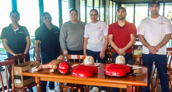 Equipe da Granja Limburgia, em Palmeira, recebe treinamento de combate, prevenção de incêndios e primeiros socorros